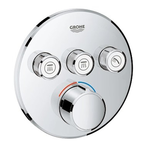 Grohe SmartControl Mitigeur thermostatique encastré - 4 boutons - rond - chromé SW104935
