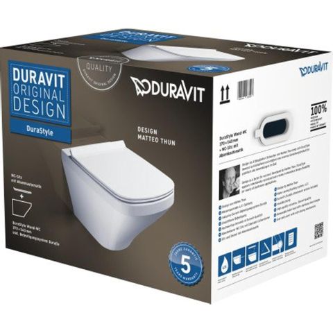 Duravit Durastyle Pack wandcloset - met spoelrand - diepspoel zitting - wit SW85522