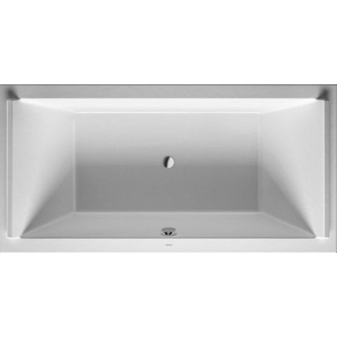 Duravit Starck Slimline Starckkunststof duobad acryl rechthoekig - 200x100x46cm - zonder poten - voor inbouw of ommanteling - glans wit 0297580