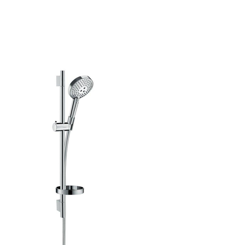 Hansgrohe Raindance Select S Unica`s Puro glijstangset met Raind. Select S 120 3jet PowderRain handdouche 65cm met Isiflex`B doucheslang 160cm en zeepschaal chroom SW204698