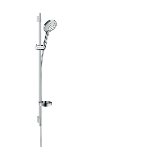 Hansgrohe Raindance Select S Unica s Puro Glijstangset - 3jet - PowderRain - handdouche 90cm - isiflex - doucheslang - 160cm - zeepschaal - hoogglans chroom SW204699