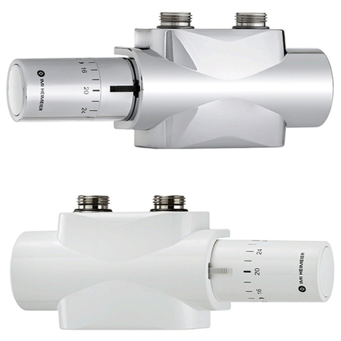 IMI Heimeier Multilux 4 1 ou 2 tubes set de bloc inférieur avec Halo, droit et coudé R1/2 - G3/4 ENTRAXE 50mm exécution design chromé SW209108