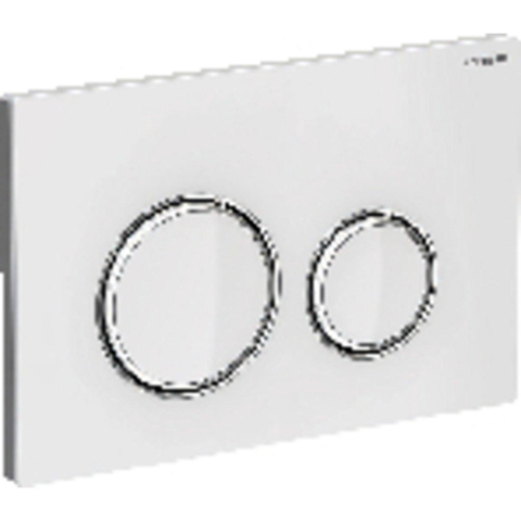 Geberit Sigma50 bedieningsplaat - 2-toets spoeling - rond - chroom/glas - dualflush - wit SW203600