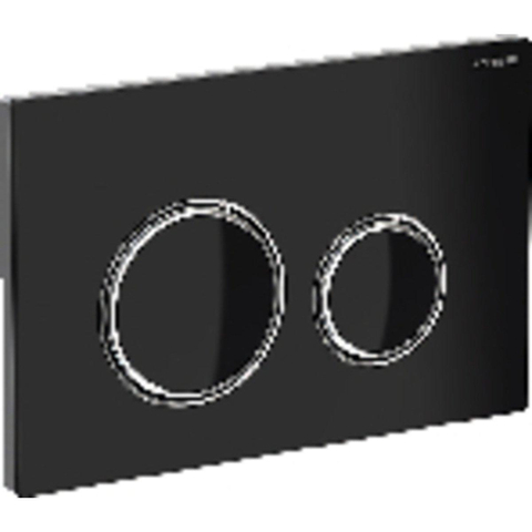 Geberit Sigma50 bedieningsplaat - 2-toets spoeling - rond - chroom/glas - zand (chroom) SW203601