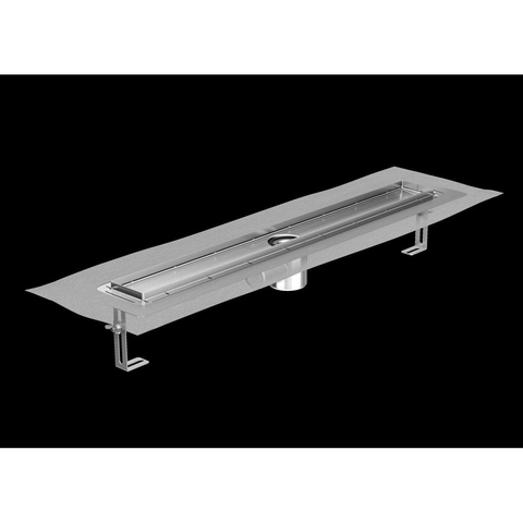 Aco Showerdrain e +drain de douche en acier inoxydable standard avec bride de sol et membrane étanche 900mm (hors grille) avec dispositif de fixation réglable en hauteur SECOND CHOIX OUT8193