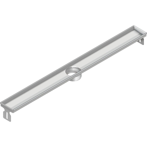 Aco FlexDrain E ShowerDrain Caniveau de douche en acier inoxydable rehausseur excentré sans bride 987mm (hors grille/corps de siphon/clapet anti-odeurs) avec sortie verticale SW224263