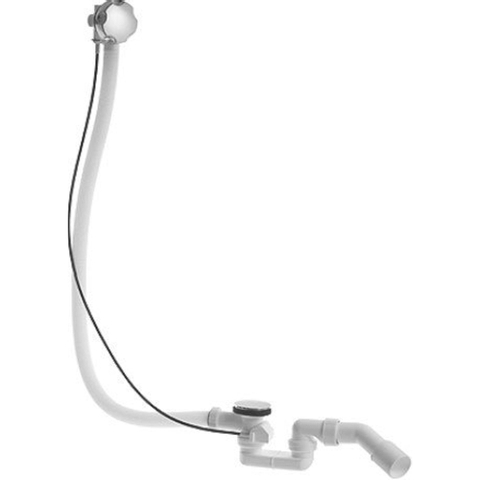 Duravit D-code Badafvoer en overloopcombinatie - met waste - voor bad - 180cm - inclusief middenafvoer - hoogglans chroom 0315177