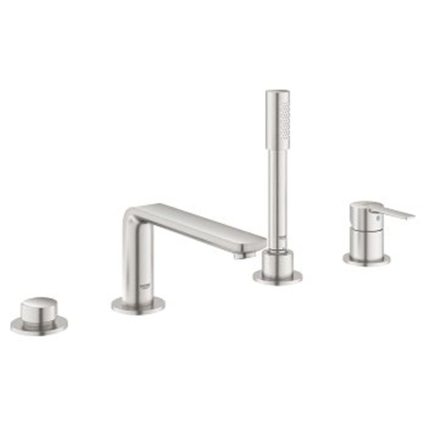 Grohe Lineare New Afbouwdeel - voor 4-gats badrandcombinatie - met baduitloop - met handdouche - doucheslang 200cm - Supersteel (RVS) SW97559