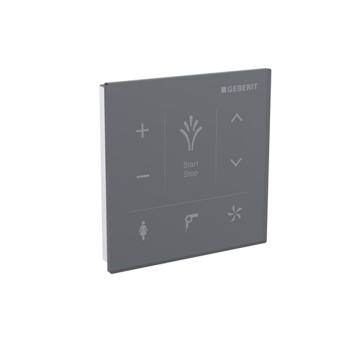 Geberit AquaClean bedieningspaneel wand - 9.3x9.3cm ten behoeve van Aquaclean Tuma Comfort en Mera - glas - zwart SW107039