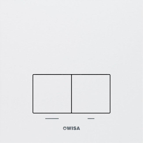 Wisa Delos Bedieningspaneel - rechthoek - 16x16x1 - dualflush - aluminium - wit mat OUTLETSTORE STORE34020