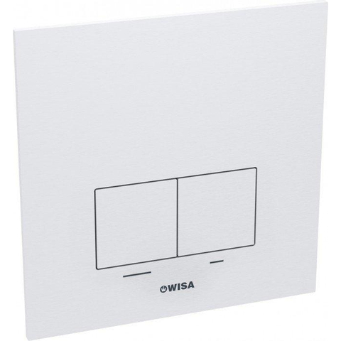 Wisa Delos Bedieningspaneel - rechthoek - 16x16x1 - dualflush - aluminium - wit mat OUTLETSTORE STORE34020