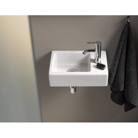 Duravit Vero air Fontein - met kraangat rechts - zonder overloop - 38x25cm - inclusief bevestiging - glans wit SW211103