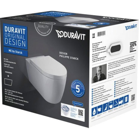 Duravit Me by starck Starck Me wandclosetpack - diepspoel - rimless - 37x57cm - met softclose closetzitting - wit SW89009