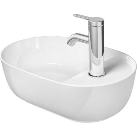 Duravit Luv Fontein - 42x27cm - 1 kraangat L en R - zonder overloop - glans wit SW227985