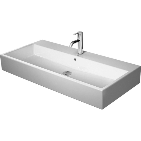 Duravit Vero air Wastafel - 100x47cm - zonder kraangat - met overloop - geslepen - wit SW156912
