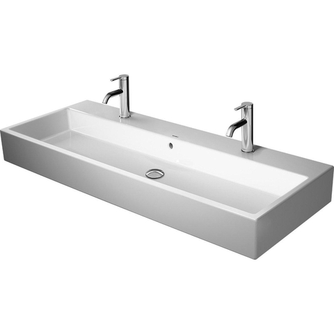 Duravit Vero air Dubbele wastafel - 120x47cm - met 2 kraangaten - met overloop - wit SW156934