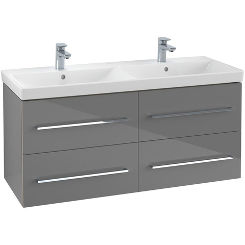 Villeroy & Boch Avento dubbele meubelwastafel - 120x47cm - 2 kraangaten - met overloop - White Alpine (glans wit) SW209499