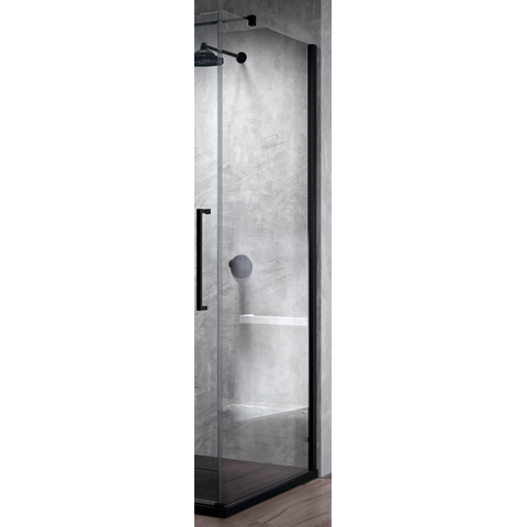 Novellini Young 2.0 paroi latérale 87x200cm verre transparent et profil noir mat SW225108