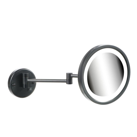 Miroir Geesa Miroir grossissant LED éclairage 2 bras 3x agrandissant ø 215 mm Noir SW229544