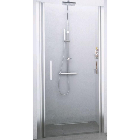 Novellini Giada porte de douche - 90x195cm - pour niche - porte pivotante - droite - chromé mat 0334540
