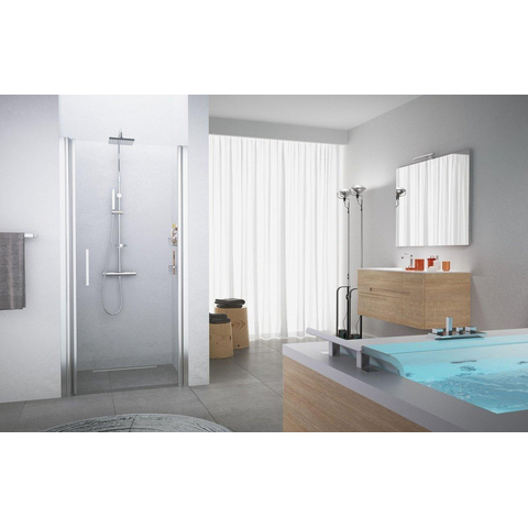 Novellini Giada porte de douche - 90x195cm - pour niche - porte pivotante - droite - chromé mat 0334540