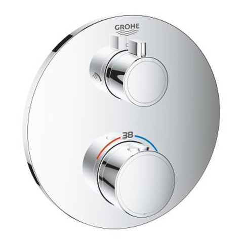 Grohe Grohtherm Mitigeur thermostatique encastré - 2 boutons - inverseur - rond - chromé SW236915
