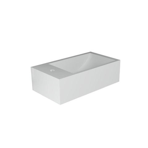 INK Contra Lave-mains - 40x22x12cm - lavabo à droite - 1 trou de robinet - polystone blanc brillant SB3201031