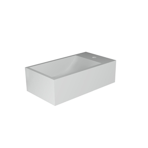 INK Contra lave-mains - 40x22x10cm - vasque droite - trou robinet droite - blanc brillant SB3201051