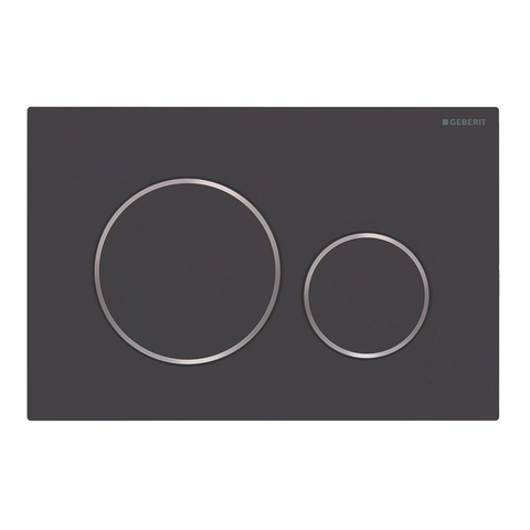 Geberit Sigma20 bedieningsplaat - 2-toets spoeling - rond - dualflush - mat zwart chroom SW242681