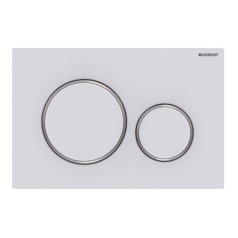 Geberit Sigma20 bedieningsplaat - 2-toets spoeling - rond - dualflush - mat wit chroom SW242680