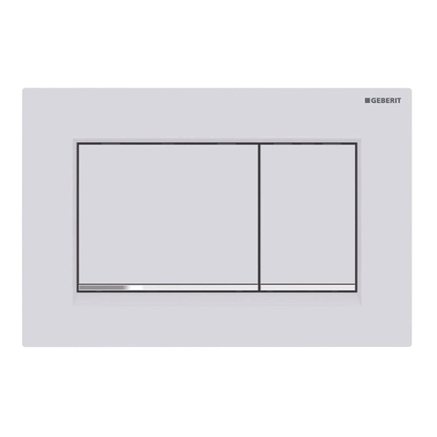 Geberit Sigma20 bedieningsplaat - 2-toets spoeling - rechthoekige knoppen - matwit/easy-to-clean - dualflush - mat wit SW242683