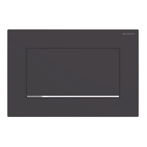 Geberit Sigma10 bedieningsplaat - 2-toets spoeling - rechthoekige knoppen - matzwart/glans chroom/matzw - mat zwart SW242686