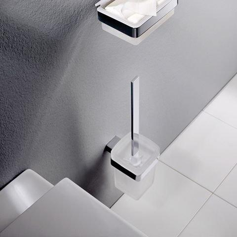 Emco Loft Garniture de balai de WC avec insert en verre L noir SW158988