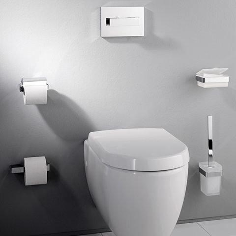 Emco Loft Garniture de balai de WC avec insert en verre L noir SW158988