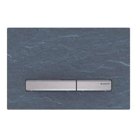 Geberit Sigma50 bedieningsplaat - 2-toets spoeling - vierkant - chroom/Schiefer - structuur leisteen mustang (grijs) SW259163