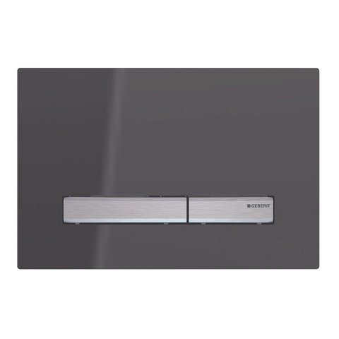Geberit Sigma50 bedieningsplaat - 2-toets spoeling - vierkant - spiegelend rookglas - dualflush - hoogglans rookglas chroom antraciet SW259164