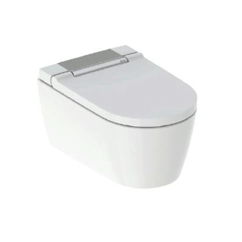Geberit AquaClean Sela Douche Wc - 37.5x56.5cm - softclose - keratect - chroom afdekplaat - alpine - glans wit SW258980
