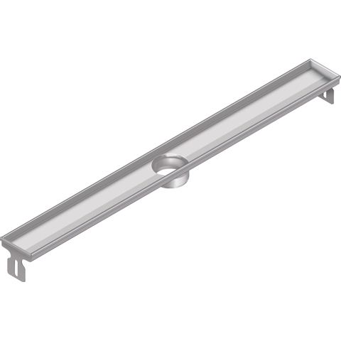 Aco FlexDrain E ShowerDrain Caniveau de douche en acier inoxydable rehausse sans bride 1187 mm (sans grille/corps de siphon/piège à odeurs) avec sortie verticale SW224244