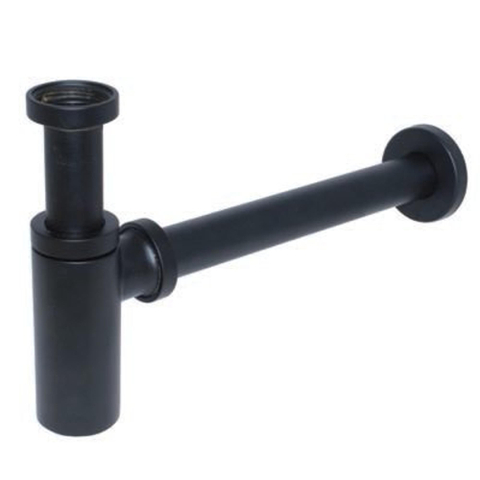 De beer designsifon 5/4"x32mm met muurbuis mat zwart SW278548
