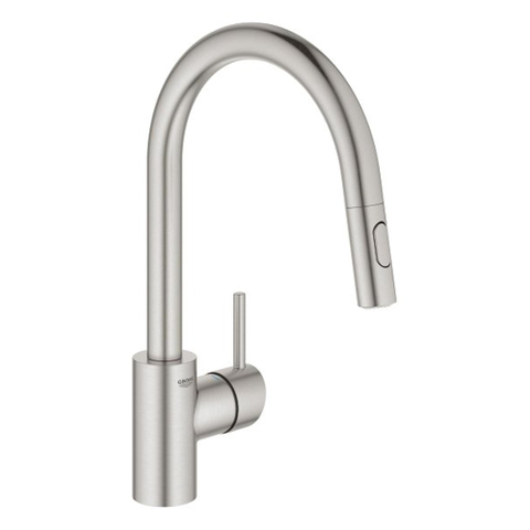 Grohe Concetto Keukenkraan - uittrekbare uitloop - 2 straalsoorten - Brushed Supersteel (RVS) SW225323
