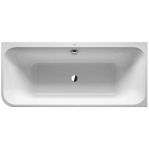 Duravit Happy D.2 Bad half - vrijstaand - 180x80cm - back-to-wall - wit mat antraciet SW297022