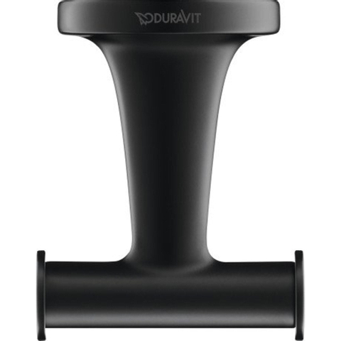Duravit Starck T Handdoekhaak - dubbel - rond - zwart mat SHOWROOMMODEL SHOW26618