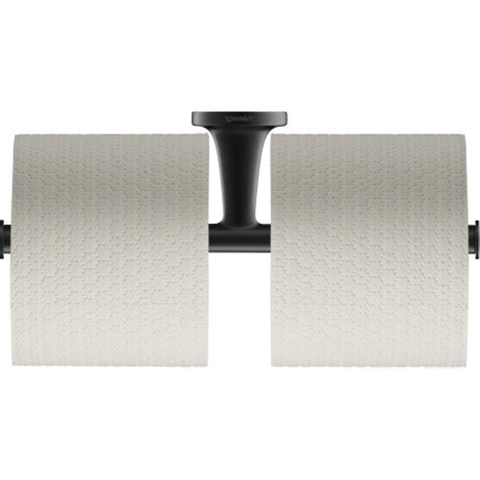 Duravit Starck T Toiletrolhouder - dubbel - zonder klep - mat zwart SW297075
