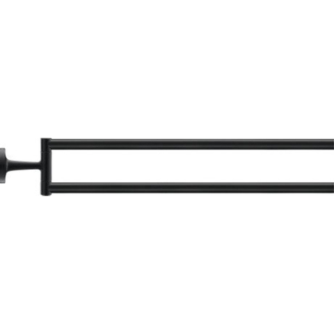Duravit Starck T Handdoekhouder - 2 stangen - 46.5cm - draaibaar - mat zwart SW297086