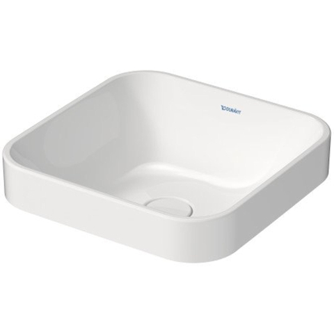 Duravit Happy D.2 Plus waskom vierkant - zonder kraangat - zonder overloop - 40x40cm - met keramische afdekkap - glans wit SW297013
