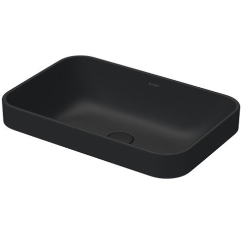 Duravit Happy D.2 Plus waskom rechthoekig - zonder kraangat - zonder overloop - 60x40cm - met keramische afdekkap - mat antraciet SW297026