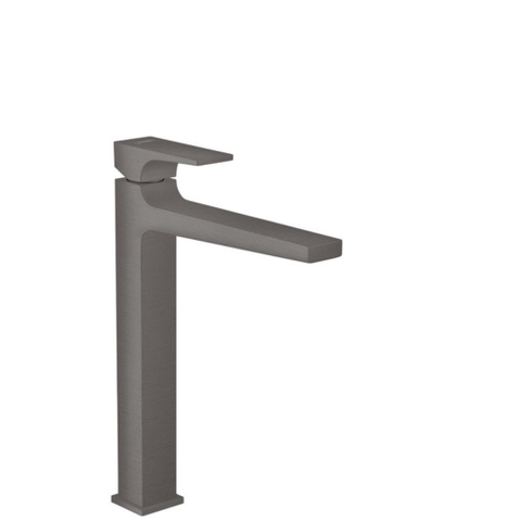 Hansgrohe Metropol 1-gats wastafelkraan - 260 met push open waste - met voorsprong vaste uitloop 20.4cm - geborsteld zwart chroom SW297569