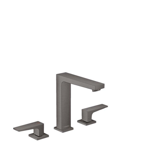 Hansgrohe Metropol Wastafelkraan - 160 met push open waste - met voorsprong vaste uitloop 15.2cm - geborsteld zwart chroom SW297577