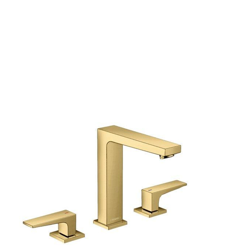 Hansgrohe Metropol Wastafelkraan - 160 met push open waste - met voorsprong vaste uitloop 15.2cm - glans goud SW297580