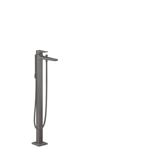 Hansgrohe Metropol Afbouwdeel - voor vrijstaande badkraan vloermontage - met omstel - met voorsprong vaste uitloop 23.5cm - geborsteld zwart chroom SW297548